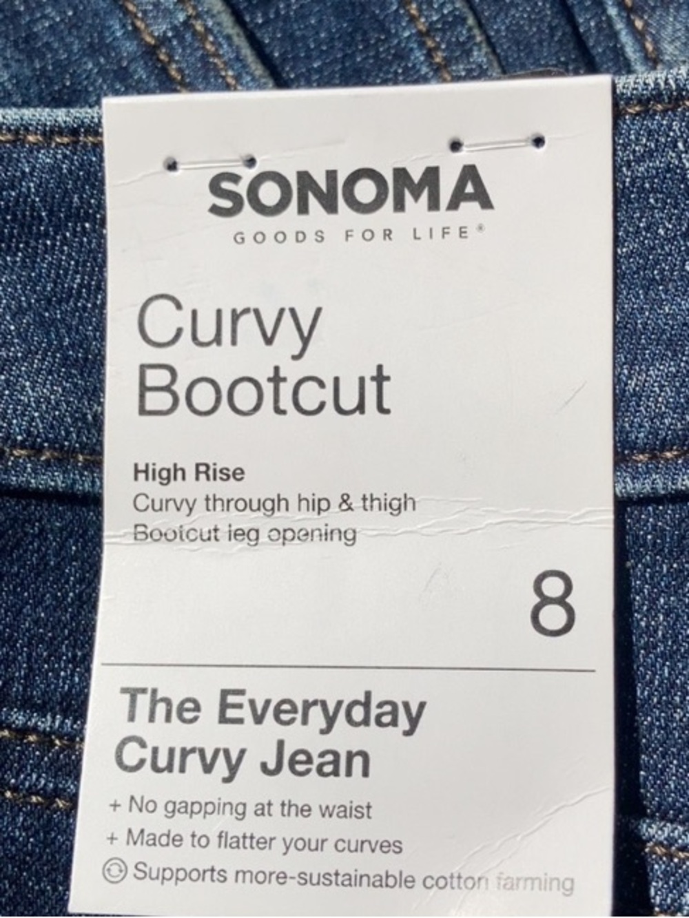 Sonoma high rise curvy bootcut jean no gapping at the waist size 8 - Picture 4 of 15